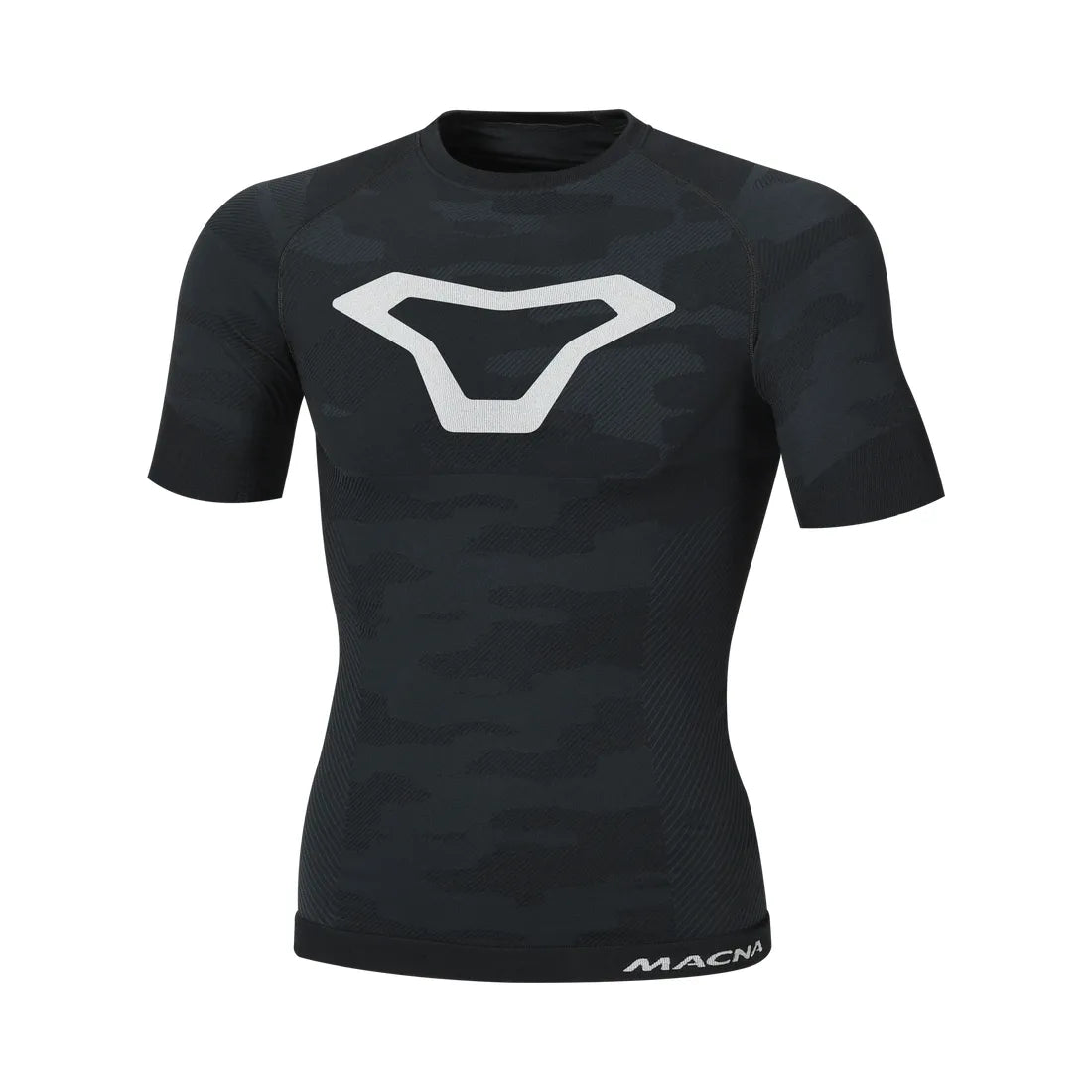 Macna Baselayer hombre ligera verano Camiseta Negro Gris Plateado
