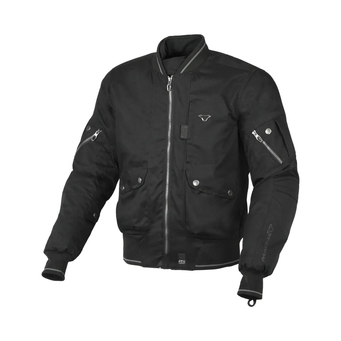 MACNA BASTIC Hombre Impermeable Bomber Chaqueta Negro plano