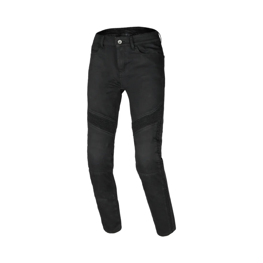 MACNA Countera Mujer Moto Ajuste Entallado Denim Vaqueros Negros 