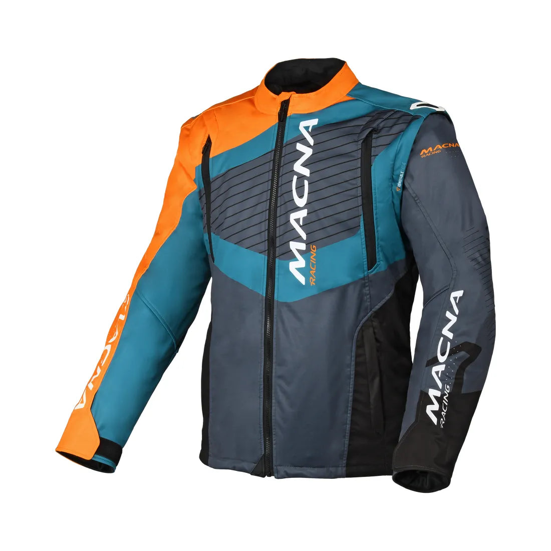 MACNA CREST Hombre Moto Softshell Chaqueta Orange Gray Blue – 1 – Maximomoto PT