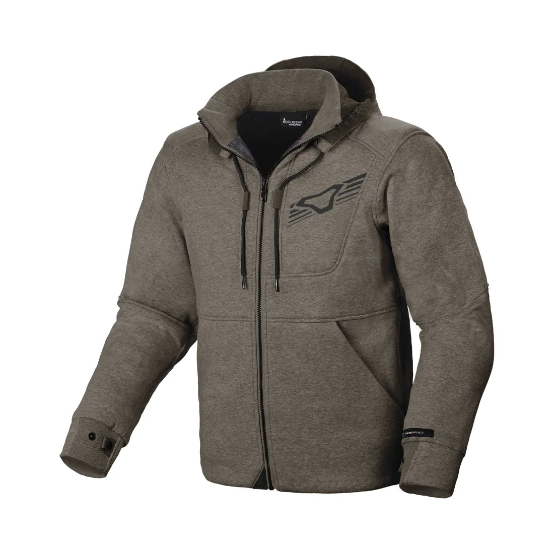 MACNA DISTRICT Hombre Moto Textil Capucha Chaqueta Gris Oscuro