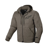 MACNA DISTRICT Hombre Moto Textil Capucha Chaqueta Gris Oscuro