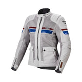 MACNA Fluent Mujer Moto Textil Chaqueta Gris Claro Azul Rojo
