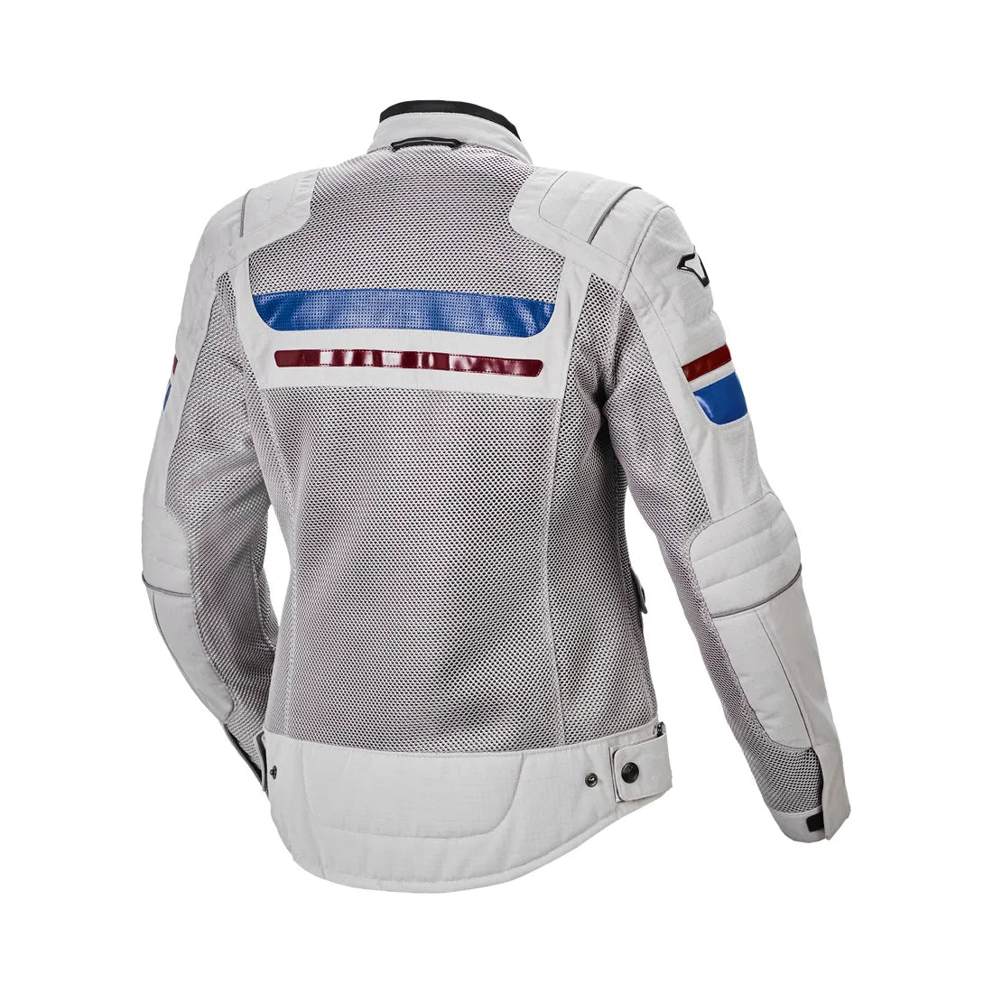 MACNA Fluent Mujer Moto Textil Chaqueta Gris Claro Azul Rojo