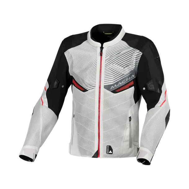 MACNA FOXTER Verano Textil Moto Chaqueta Gris Claro Negro