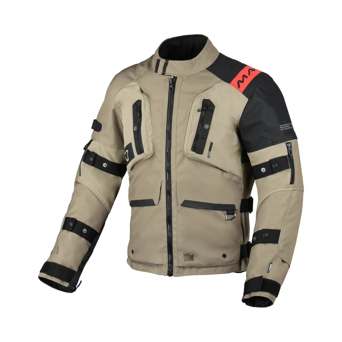 Macna Higera hombre Chaqueta motociclismo Aventura Negro Topo