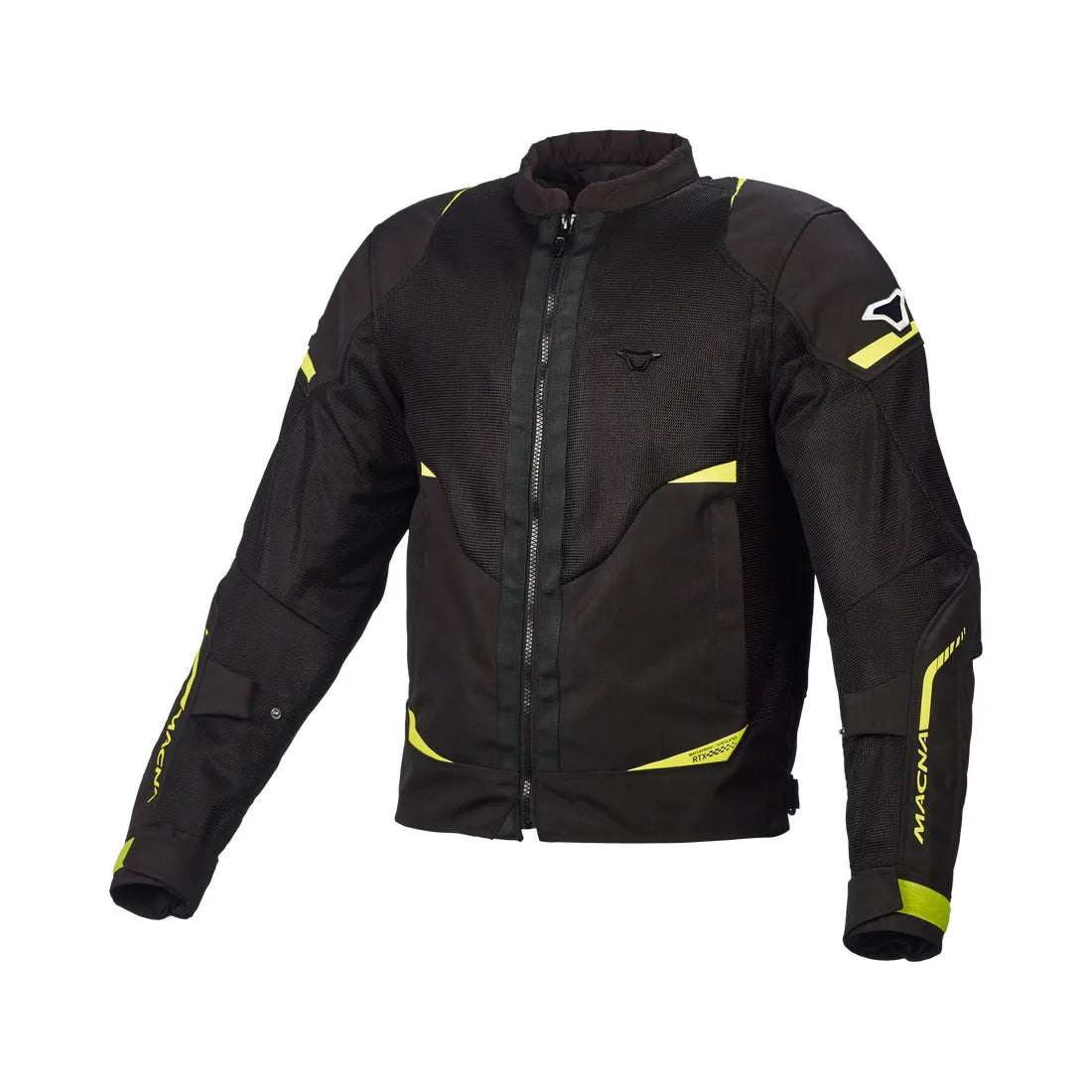Macna Hurracage hombre Chaqueta textil Aventura Negro Amarillo Neón