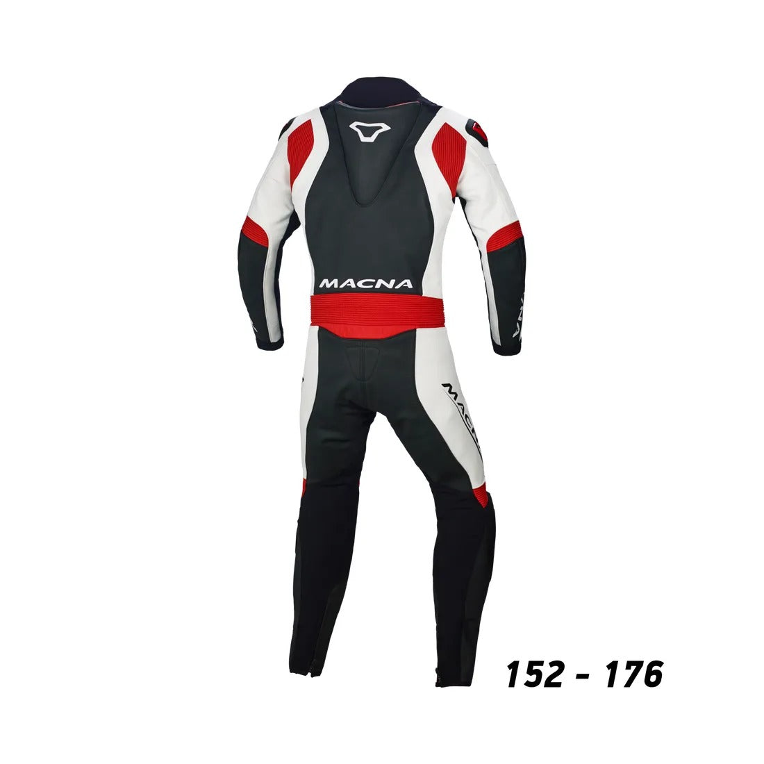 MACNA JUNIOR 1 PC Moto Perforado Couro Fatos Preto Branco Vermelho – 4 – Maximomoto PT