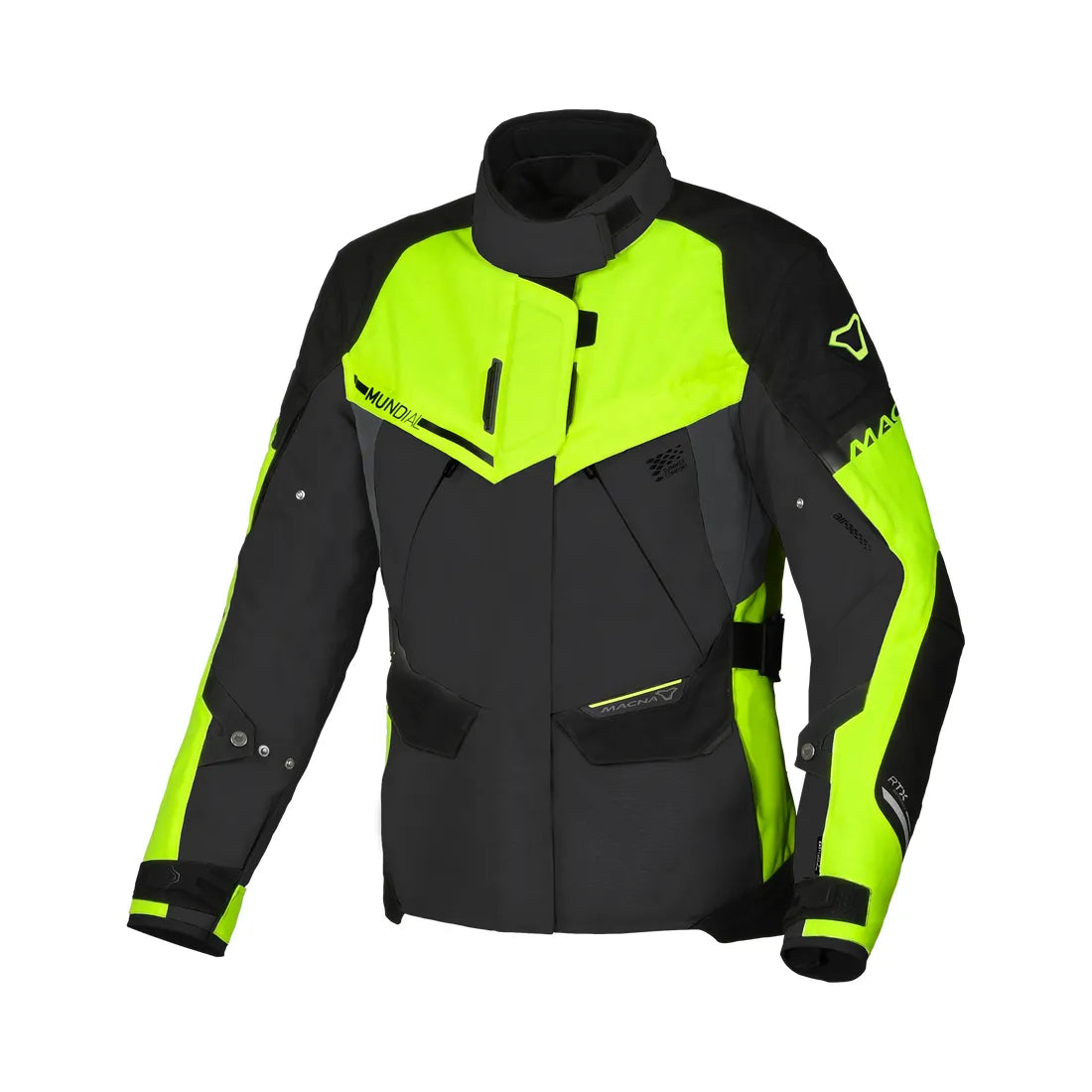 MACNA Mundial Mujer Chaqueta Textil Aventura Gris Fluo Amarillo Negro
