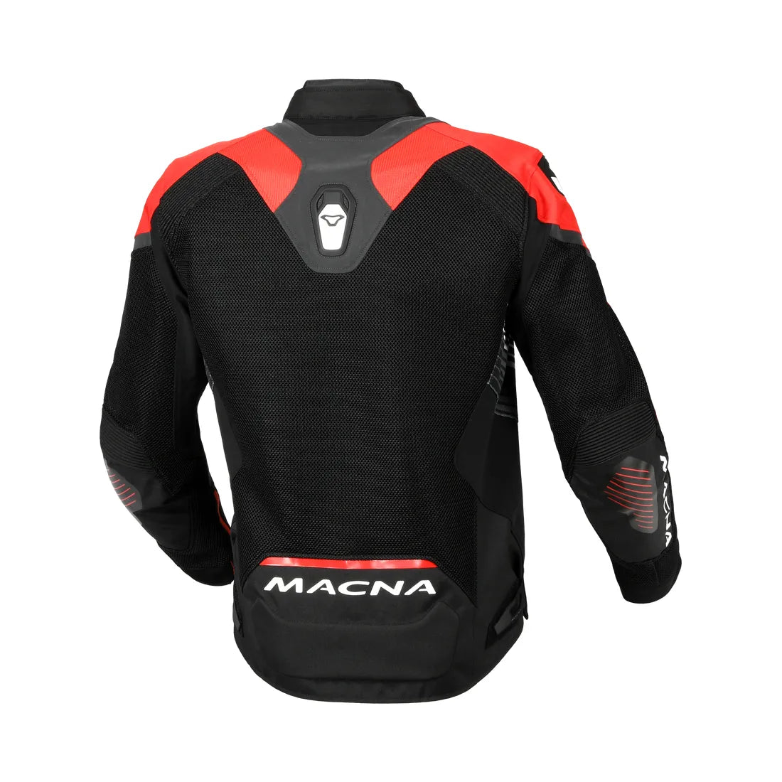 Macna Novic hombre Chaqueta textil moto Negro Rojo Blanco