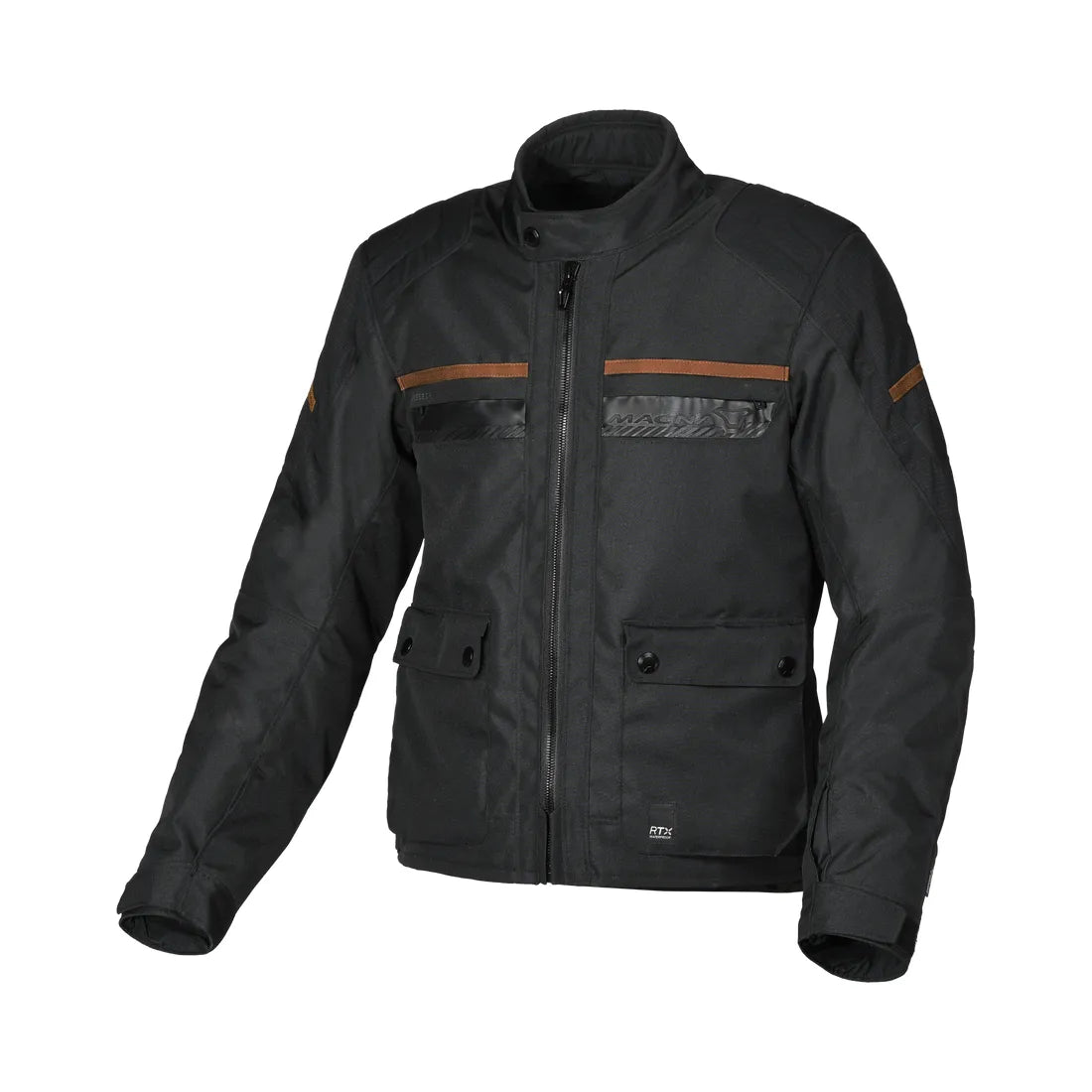 Macna Oryon hombre Chaqueta textil Carreras impermeable Negro
