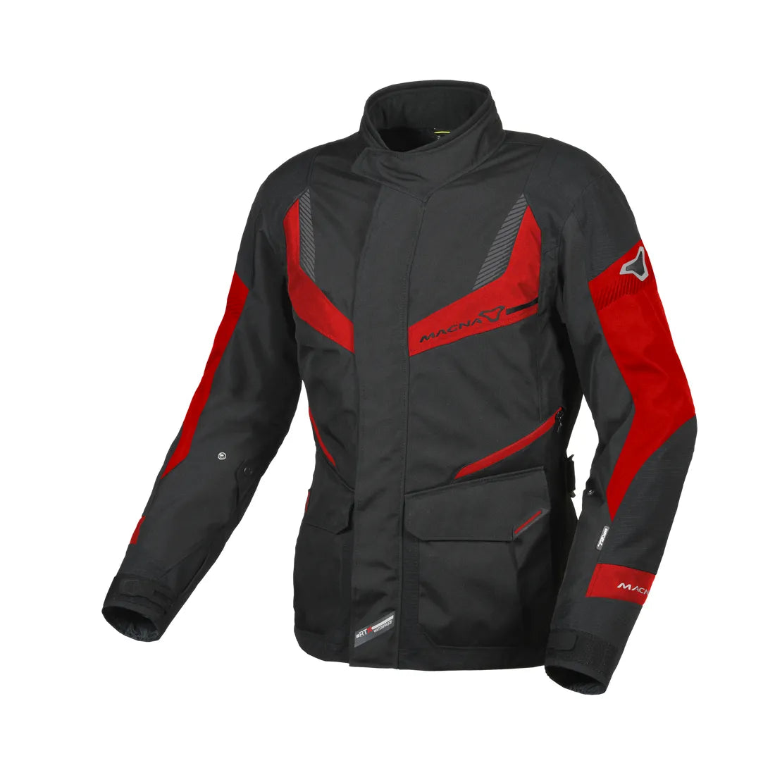Macna Rancher mujer Chaqueta textil moto Negro Rojo