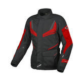 Macna Rancher mujer Chaqueta textil moto Negro Rojo