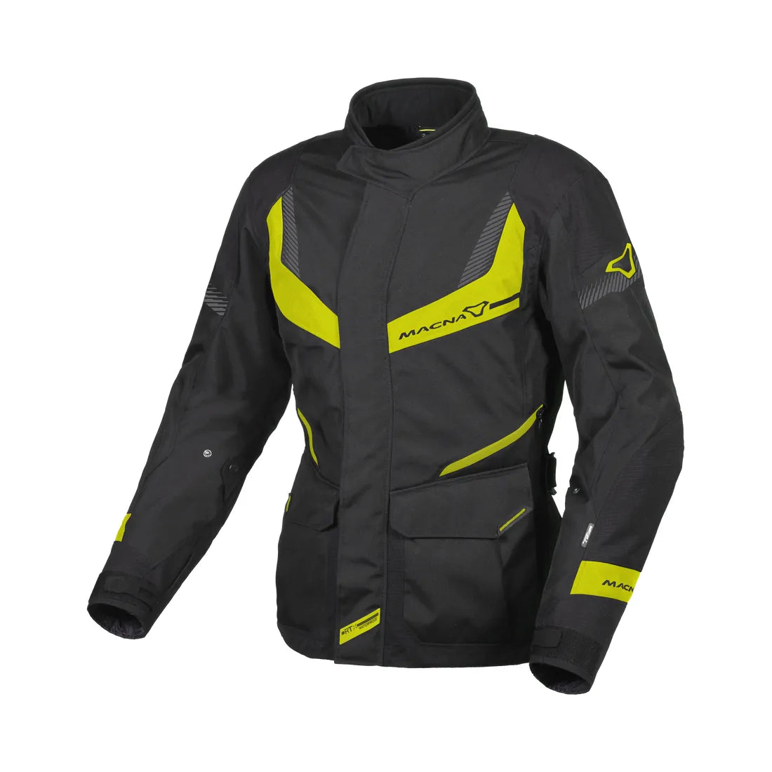 Macna Rancher mujer Chaqueta aventura Negro Amarillo Fluorescente