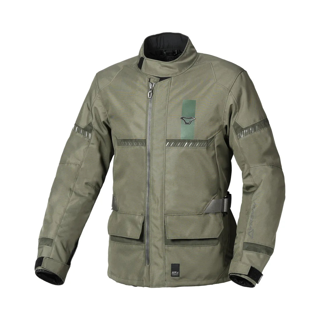 MACNA SIGNAL Hombre Impermeable Moto Textil Chaqueta Verde