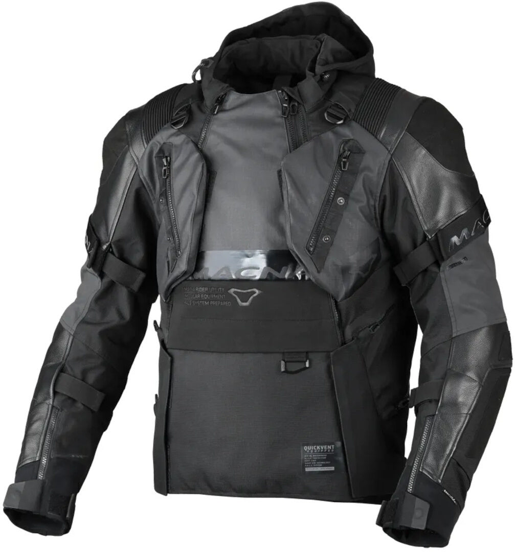 Macna Tryton Black Motorcycle Waterproof Leather Jacket – 1 – Maximomoto PT