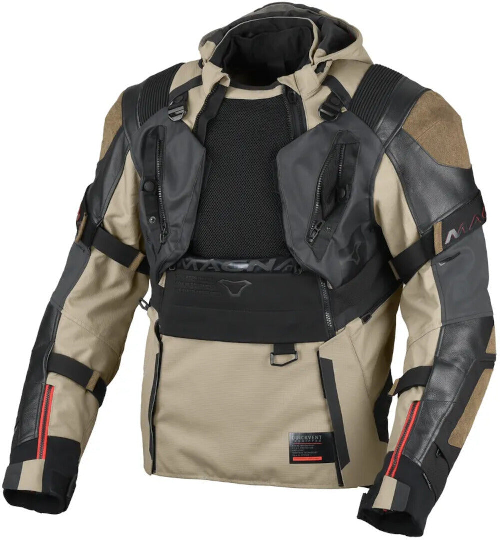 Macna Tryton moto cuero textil Chaqueta oliva negro – 4 – Maximomoto PT