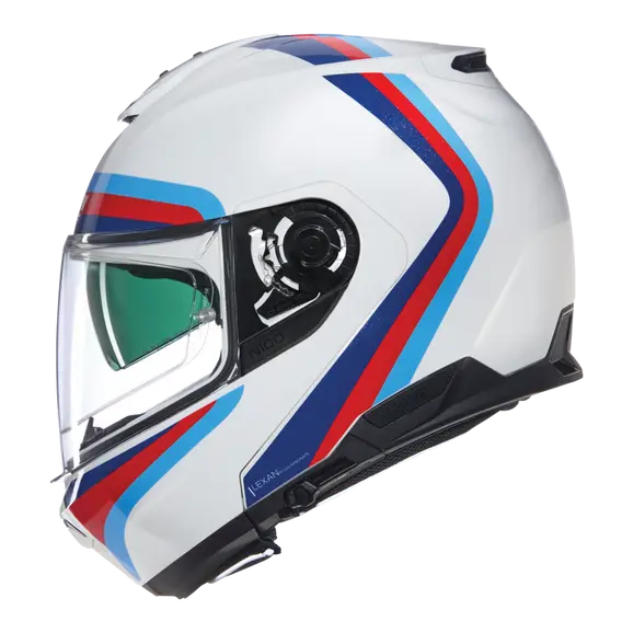 NOLAN N100-6 SSOLUTO 347 Moto Modular Capacete Branco Azul Vermelho Azul