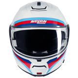NOLAN N100-6 SSOLUTO 347 Moto Modular Capacete Branco Azul Vermelho Azul