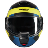 NOLAN N120-1 Omocromo 346 Moto Modular Capacete Preto Azul Gillao