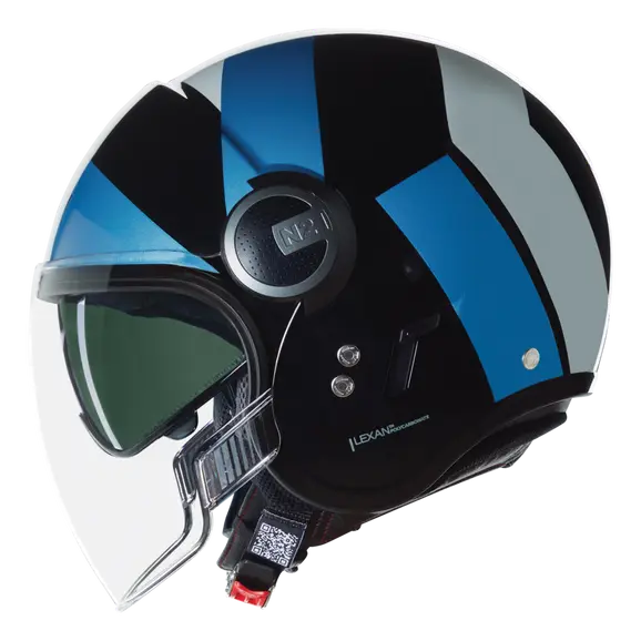 NOLAN N21 TANGENT VISOR 353 Motorcycle Jet Helmet Black Blue Argento – 1 – Maximomoto PT