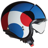 NOLAN N21 06 BICROMO 345 MINI JET CASCO NEGRO AZUL ROJO BLANCO