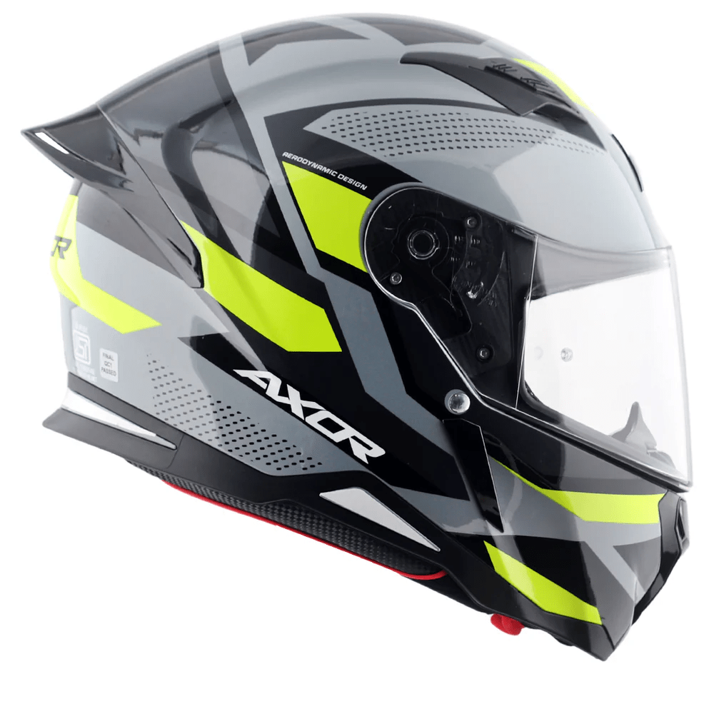 AXOR HUNTER CORNET Moto Integral Capacete Preto Matt Amarelo Fluo – 2 – Maximomoto PT