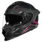 SMK TITAN CARBON CAPACETES DE MOTO GLOSS PRETO CINZA ROSA