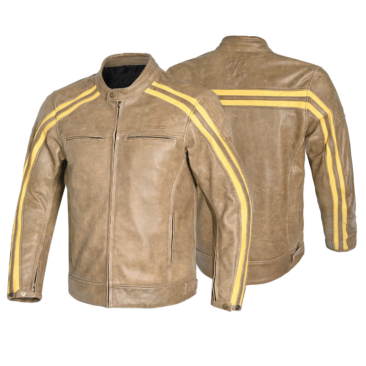 BELA - Jaquetas de Couro Night Hawk Vintage Marrom/Bege