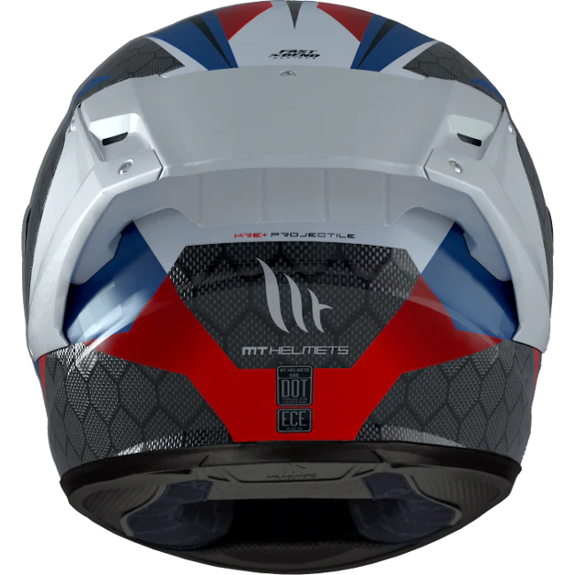 MT FF103PLUSC KRE Carbono Projétil D7 Moto Integral Capacetes Azul Brilhante