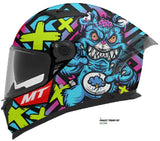 MT Braker SV Crazy Teddy B7 Casco Integral Para Motocicleta Brillante