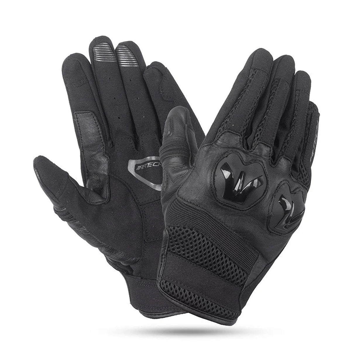 R-TECH JET EVO Motorcycle Leather Summer Gloves Black