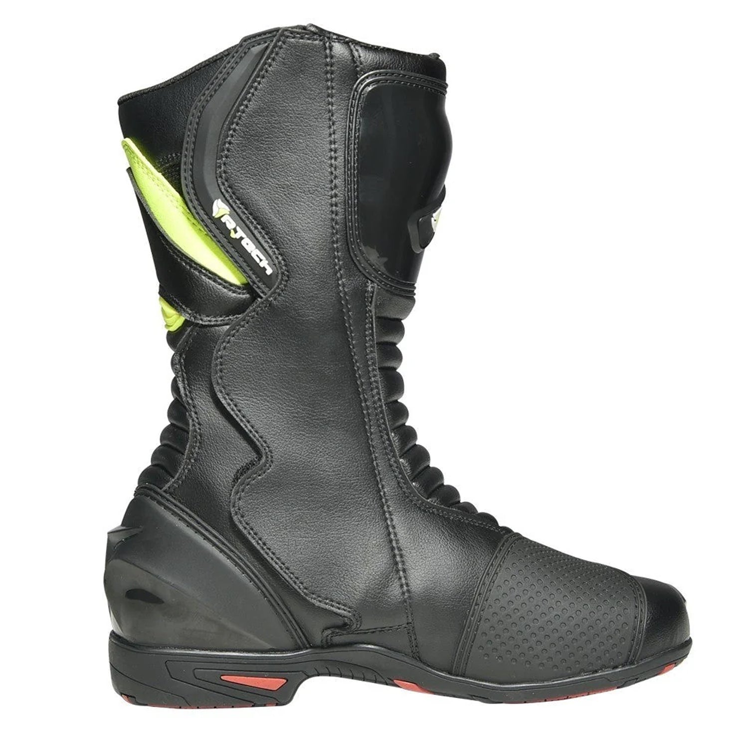 R-TECH PILOT Women's Motorcycle Leather Boots Black Fluorescent Yellow – 3 – Maximomoto PT