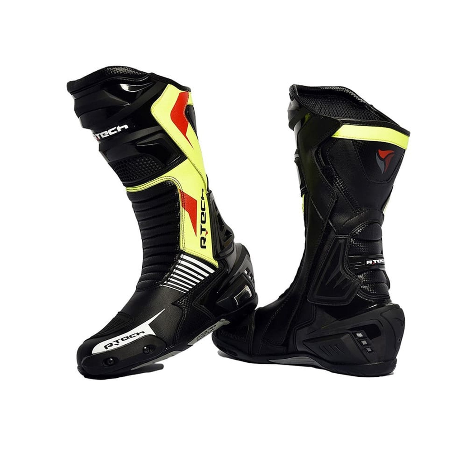 R-TECH ROAD RACER WP Moto Couro Botas Preto Fluorescente Amarelo – 2 – Maximomoto PT
