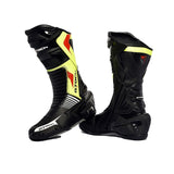 R-TECH ROAD RACER WP Moto Couro Botas Preto Fluorescente Amarelo