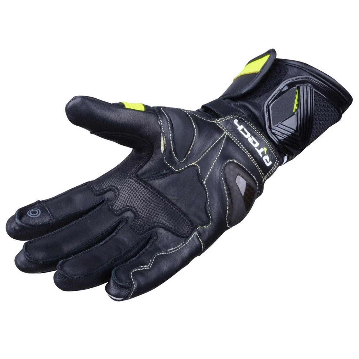 R-TECH ROBO Moto Homem Couro Luvas Preto Fluorescente Amarelo – 5 – Maximomoto PT