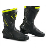R-TECH TORNADO 2.0 Leather Motorcycle Boots Black Gray Yellow