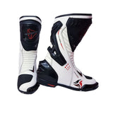 R-TECH TORNADO WP White Leather Motorcycle Boots