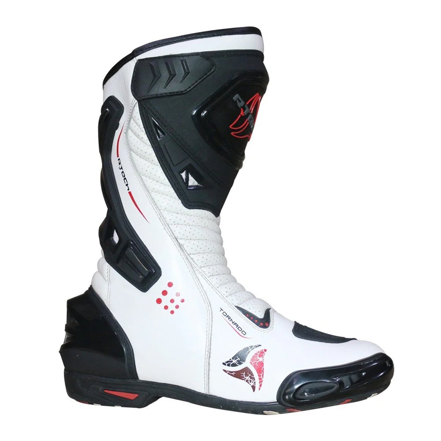 R-TECH TORNADO WP White Leather Motorcycle Boots – 3 – Maximomoto PT