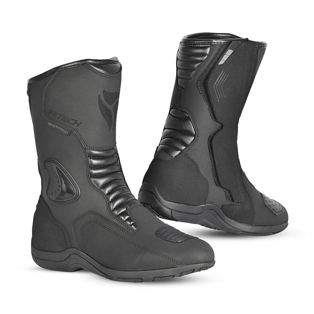 R-TECH TROJAN LUNAR Black Leather Motorcycle Boots