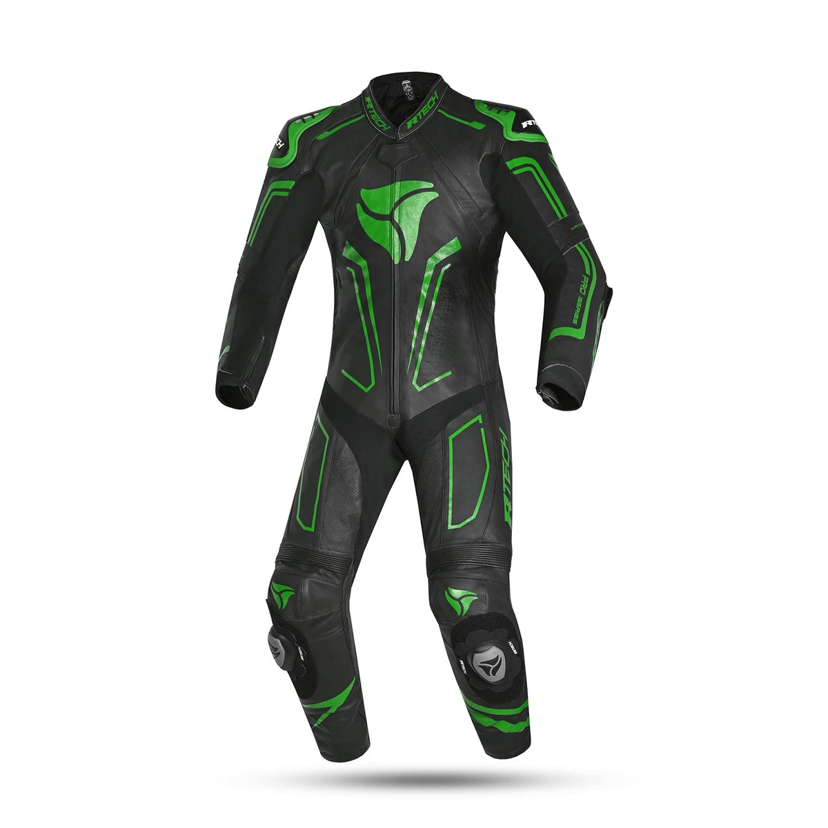 R-TECH MONO 1 PC RISING STAR MIX KANGAROO Motorcycle Suits Black Green