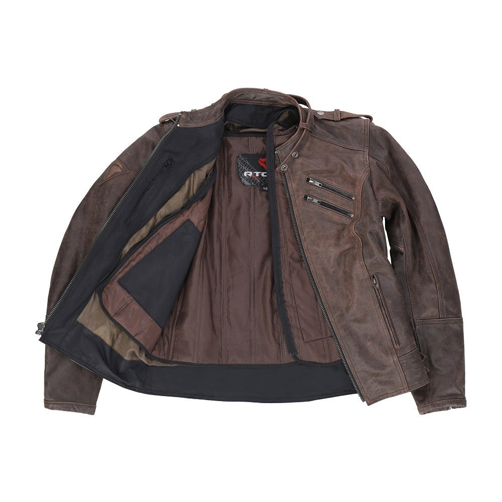 R-TECH BOLD Women's Motorcycle Leather Jackets Brown – 3 – Maximomoto PT