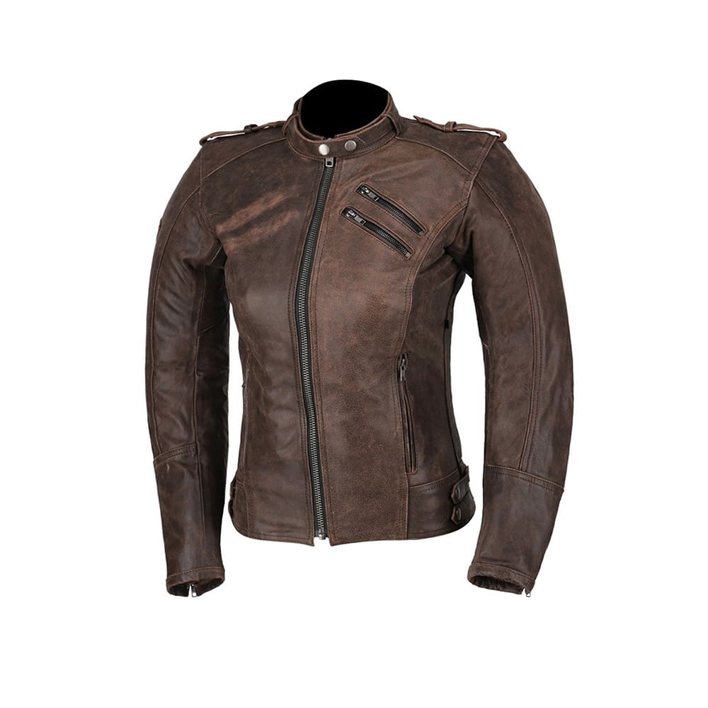 R-TECH BOLD Women's Motorcycle Leather Jackets Brown – 1 – Maximomoto PT