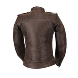 R-TECH BOLD Women's Motorcycle Leather Jackets Brown