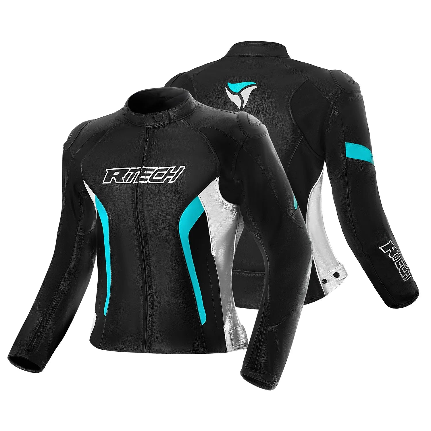 R-TECH TOM RIDER Women's Motorcycle Jackets Black White Turquoise – 2 – Maximomoto PT