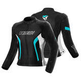 R-TECH TOM RIDER Women's Motorcycle Jackets Black White Turquoise