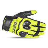 R-TECH FALCON Motorcycle Leather Summer Gloves Black Fluorescent Yellow