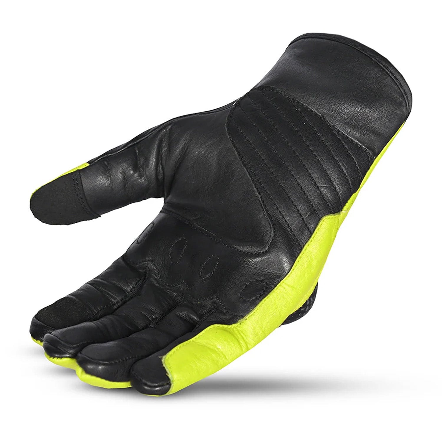R-TECH FALCON Motorcycle Leather Summer Gloves Black Fluorescent Yellow – 4 – Maximomoto PT