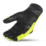 R-TECH FALCON Motorcycle Leather Summer Gloves Black Fluorescent Yellow
