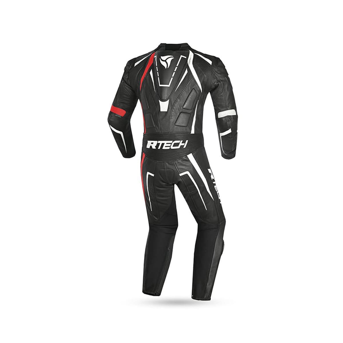 R-TECH GP DEFENDER 1 PC Moto Fatos Preto Branco Vermelho - Imagem traseira do terno